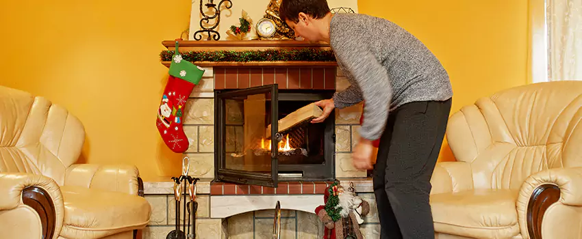Rusted Metal Fireplace Restoration in Chesterfield Heights Historic District, Virginia